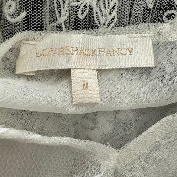 LoveShackFancy Roylan Lace Mesh Maxi Dress White - Picture 14 of 16